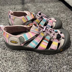 Keen Kids Striped Pink and Gray Sandals